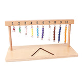 Montessori Math Teaching Set: Number Beads Stairs & Hanger Board (1-20